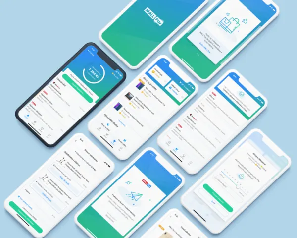 Payment app screens on phones.