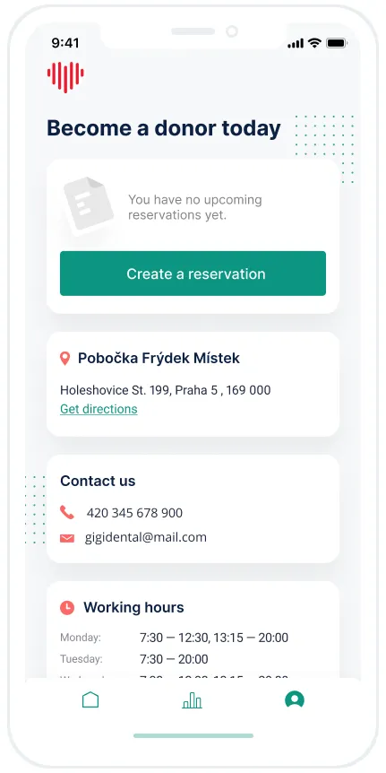 Donor app screen 2.