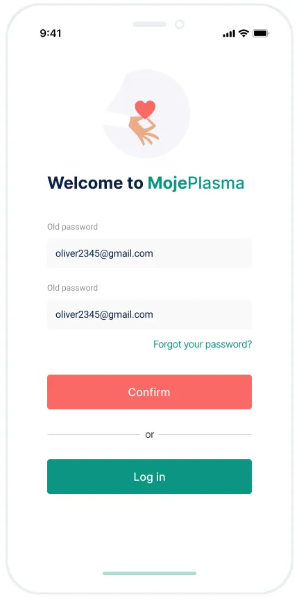 Donor app screen 4.