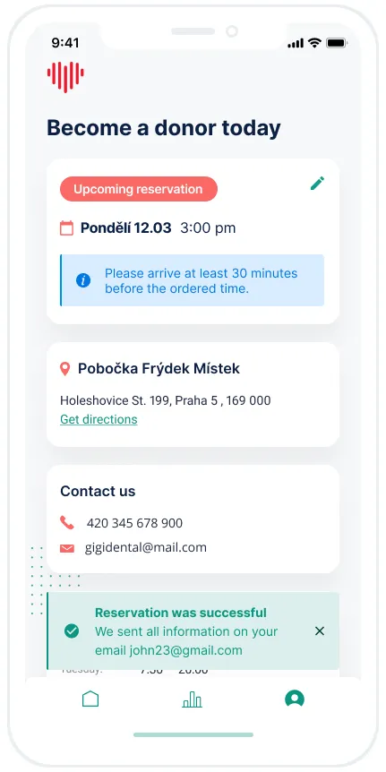 Donor app screen 5.