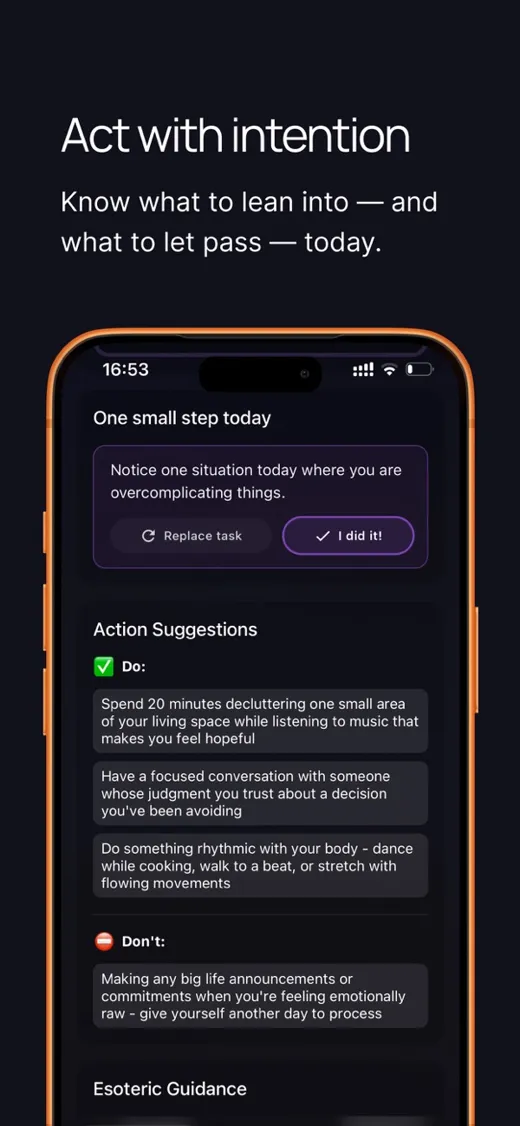Act with intention: action suggestions for the day.