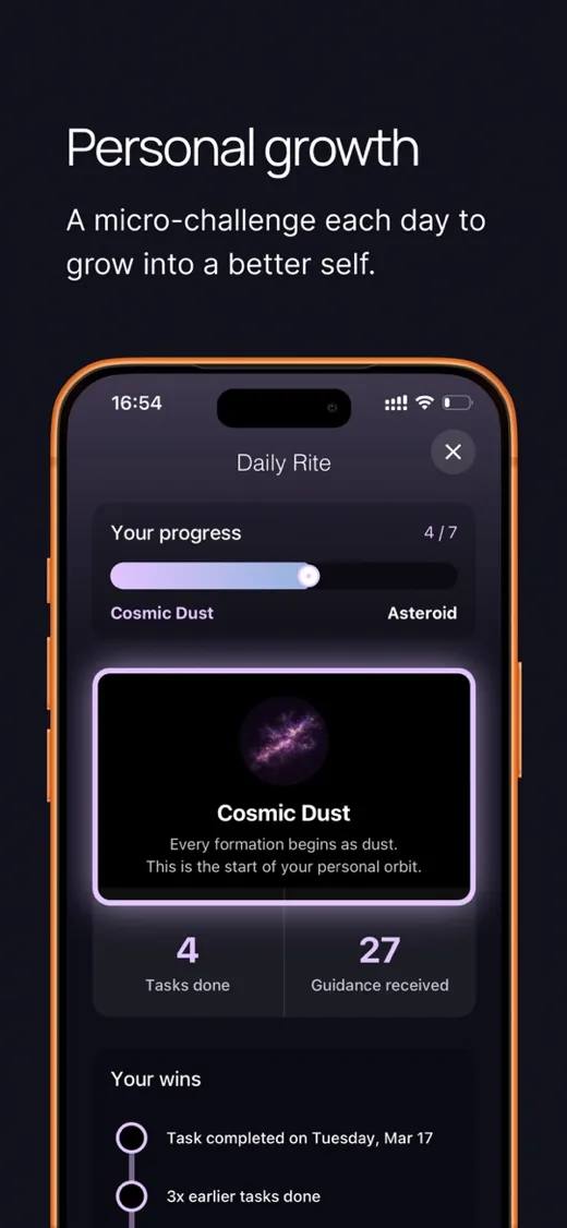 Personal growth: a daily micro-challenge with progress.